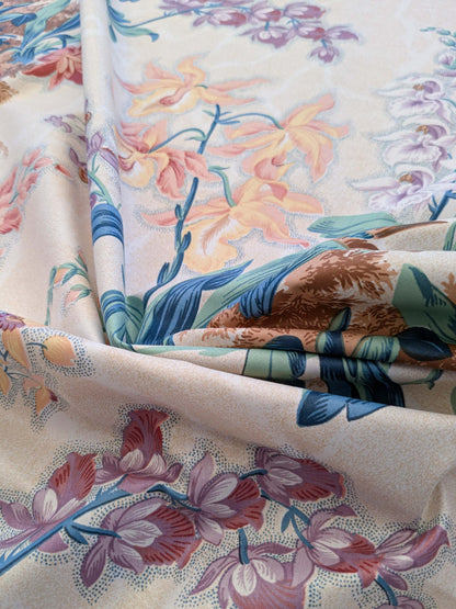 By yard Scalamandre Bouquet Marlyn Park Fh Multi/beige Cotton MSRP USD 188/y