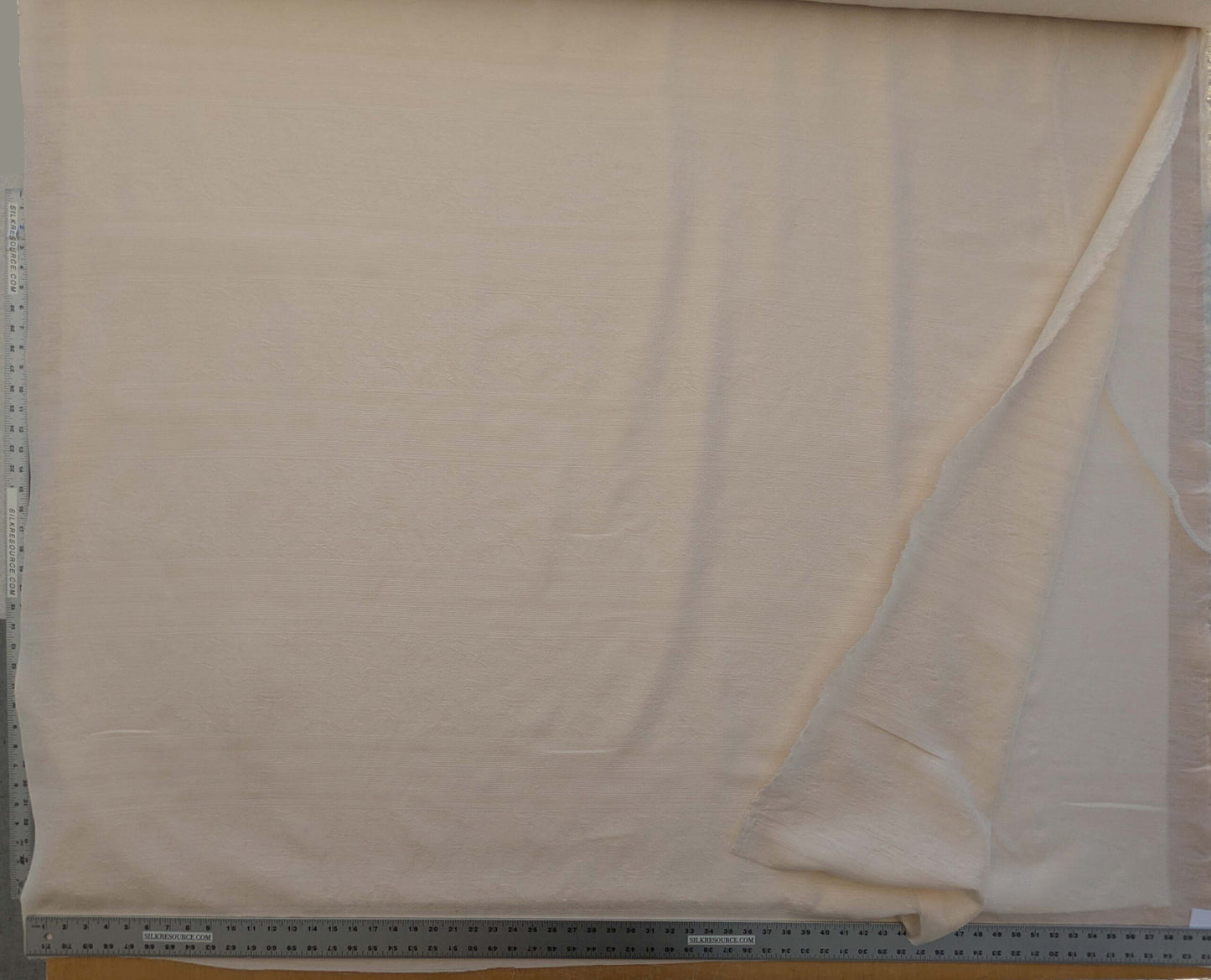 by yard Sheer Silk Jacquard Natural Cream White Double Width 118" Horizontal Stripe Wild Rose MSRPUSD 300+