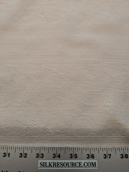 by yard Sheer Silk Jacquard Natural Cream White Double Width 118" Horizontal Stripe Wild Rose MSRPUSD 300+