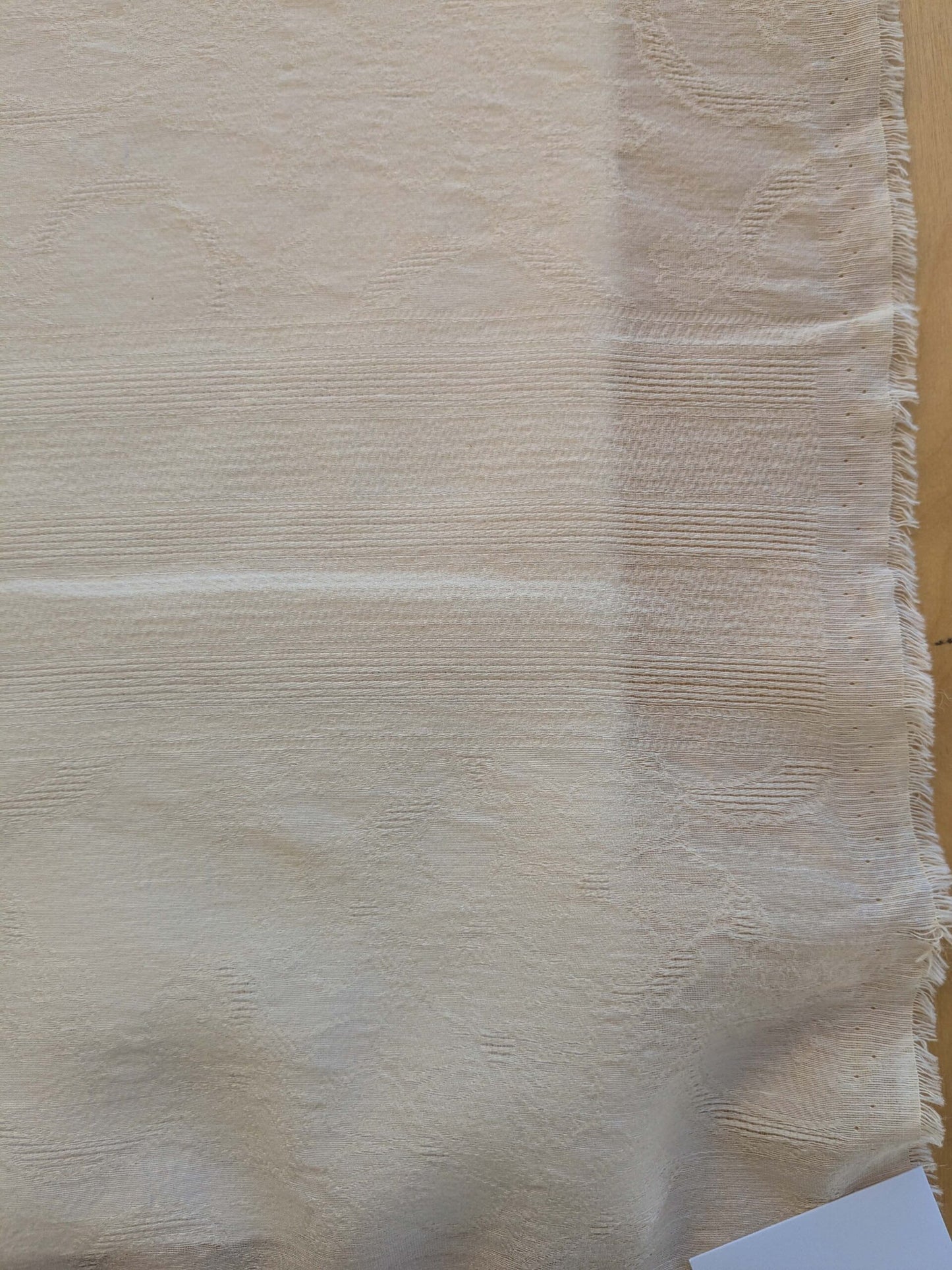 by yard Sheer Silk Jacquard Natural Cream White Double Width 118" Horizontal Stripe Wild Rose MSRPUSD 300+