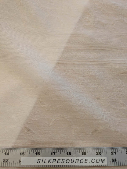 by yard Sheer Silk Jacquard Natural Cream White Double Width 118" Horizontal Stripe Wild Rose MSRPUSD 300+
