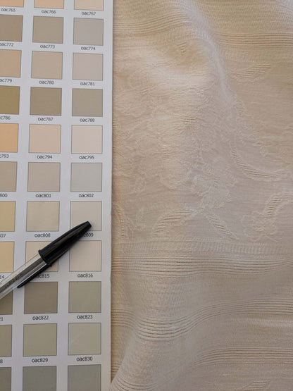 by yard Sheer Silk Jacquard Natural Cream White Double Width 118" Horizontal Stripe Wild Rose MSRPUSD 300+