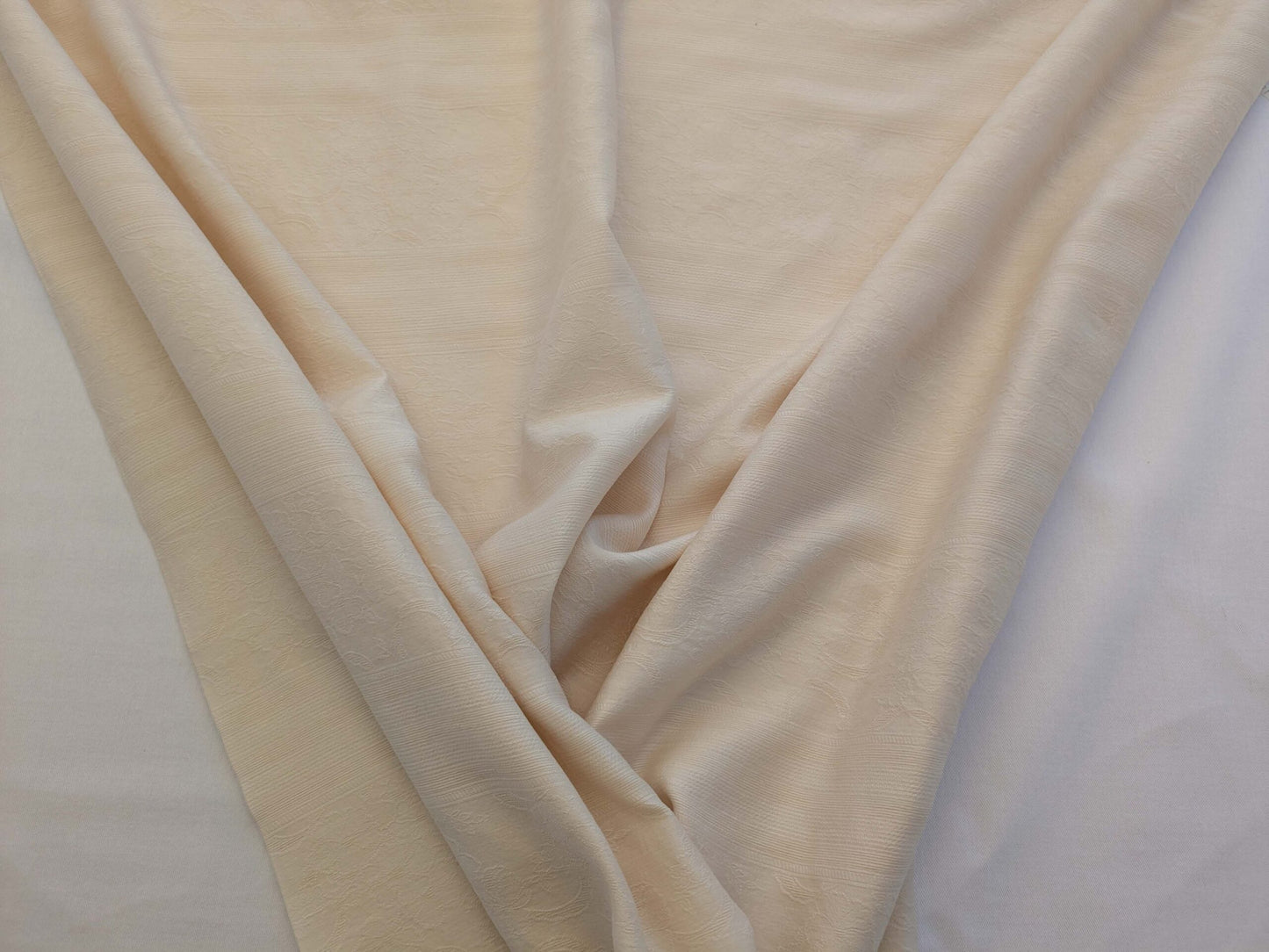 by yard Sheer Silk Jacquard Natural Cream White Double Width 118" Horizontal Stripe Wild Rose MSRPUSD 300+