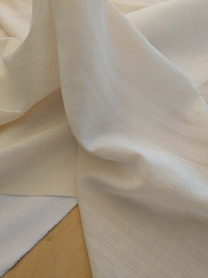 by yard Sheer Silk Jacquard Natural Cream White Double Width 118" Horizontal Stripe Wild Rose MSRPUSD 300+