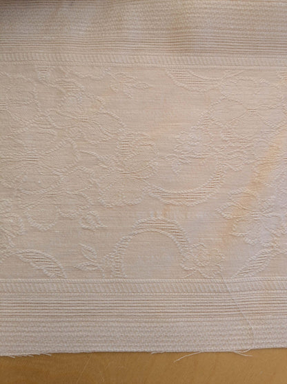 by yard Sheer Silk Jacquard Natural Cream White Double Width 118" Horizontal Stripe Wild Rose MSRPUSD 300+