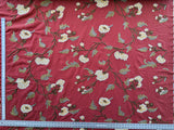 By yard Scalamandre Old World Weavers Floral Crewel Jaya Red Wool Chrysanthemum Embroidery On Cotton MSRP USD 216/Y