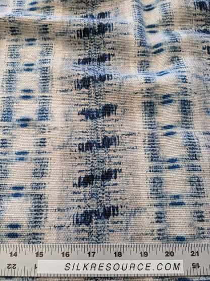 16 EV38 Scalamandre Nebula-Gx Blue Aura Woven Abstract Stripe Ikat MSRP USD364/y 1.2"x56"wide