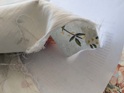 17 EV38 Scalamandre Lelievre  Printemps De Chine Aqua Floral Tree Foliage Botanical 1.2y