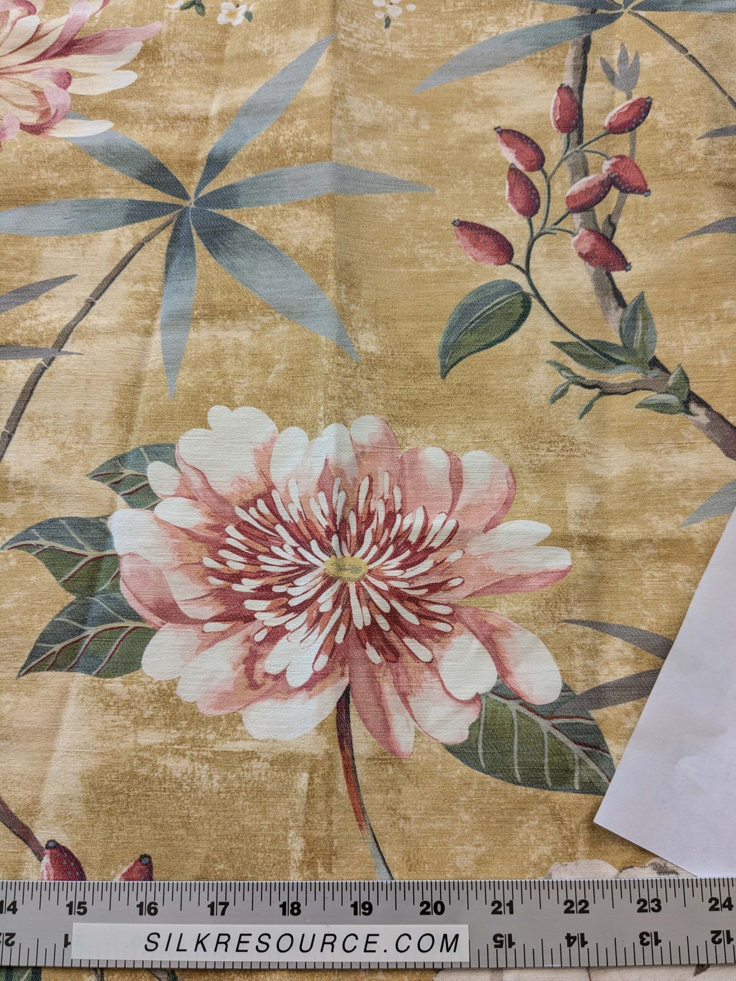 18 EV38 Scalamandre Lelievre  Printemps De Chine Yellow Floral Tree Foliage Botanical 1.2y