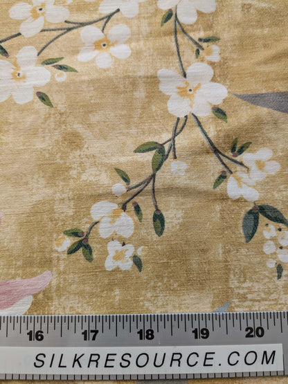 18 EV38 Scalamandre Lelievre  Printemps De Chine Yellow Floral Tree Foliage Botanical 1.2y