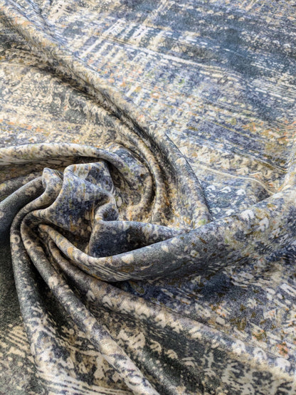 19 EV38 1.2yard x 57" Scalamandre Old World Weavers Travertine Grotto Silverpoint Velvet Abstract  MSRP USD256/y