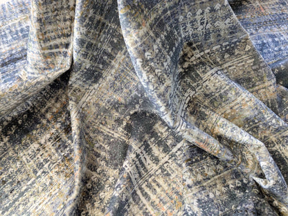 19 EV38 1.2yard x 57" Scalamandre Old World Weavers Travertine Grotto Silverpoint Velvet Abstract  MSRP USD256/y