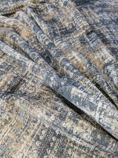 19 EV38 1.2yard x 57" Scalamandre Old World Weavers Travertine Grotto Silverpoint Velvet Abstract  MSRP USD256/y