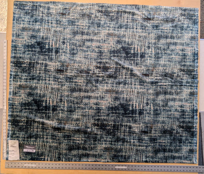 20 EV38  1.2yard x 57" Scalamandre Old World Weavers Travertine Grotto Silverpoint Blue Velvet Abstract Cotton  MSRP USD256/y