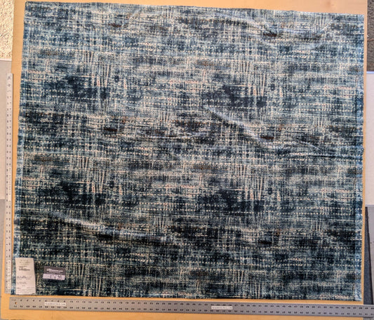 20 EV38  1.2yard x 57" Scalamandre Old World Weavers Travertine Grotto Silverpoint Blue Velvet Abstract Cotton  MSRP USD256/y