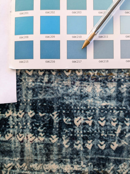 20 EV38  1.2yard x 57" Scalamandre Old World Weavers Travertine Grotto Silverpoint Blue Velvet Abstract Cotton  MSRP USD256/y