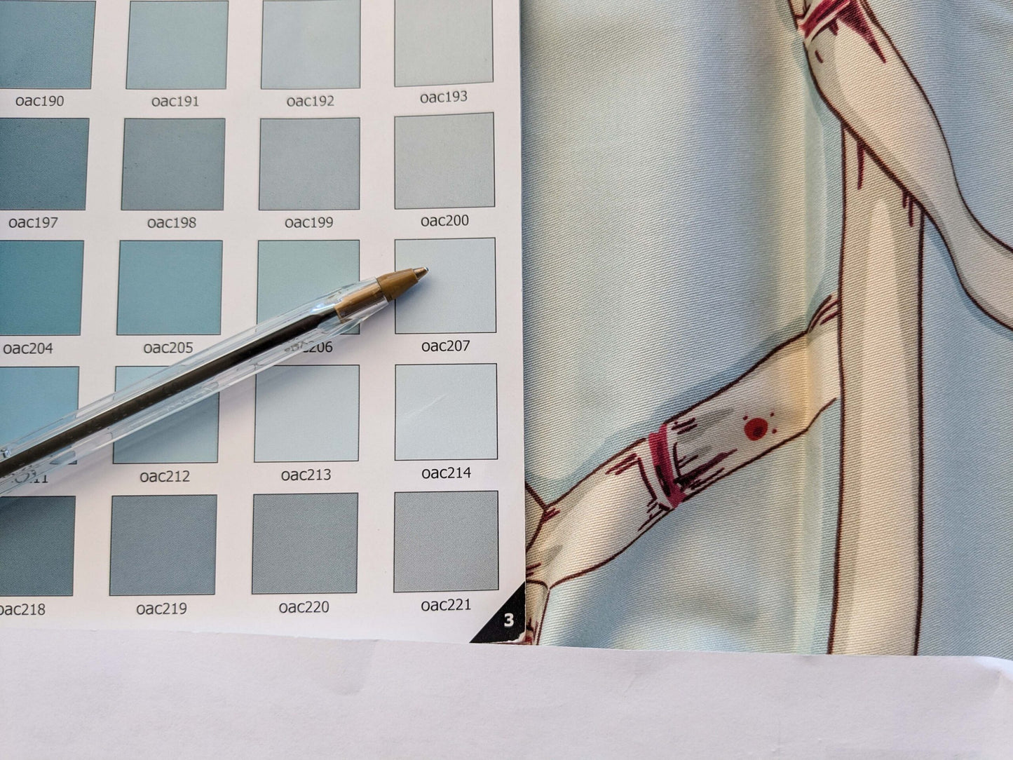 22 EV38 Scalamandre Baldwin Bamboo Print  Cream and Red on Aqua Chinoiserie fabric 1.2y