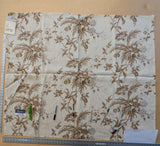 25 EV38 Scalamandre Bantry House Hand Printed Linen Brown Beige Floral 1.1y DEFECT