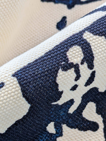 27 EV38 Scalamandre Summer Palace Porcelain Blue White Chinoiserie Scenic Toile MSRP USD 262/y 1.2y with cut out