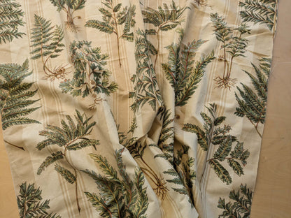 31 EV38 Thibaut Sylvan Brown Beige Green Stripe Tropical Linen Cotton 1.4y