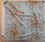 32 EV38 Thibaut Sweet Grass Brown and Aqua Botanical foliage Tropical Gray Beige Cotton Linen 2.2y