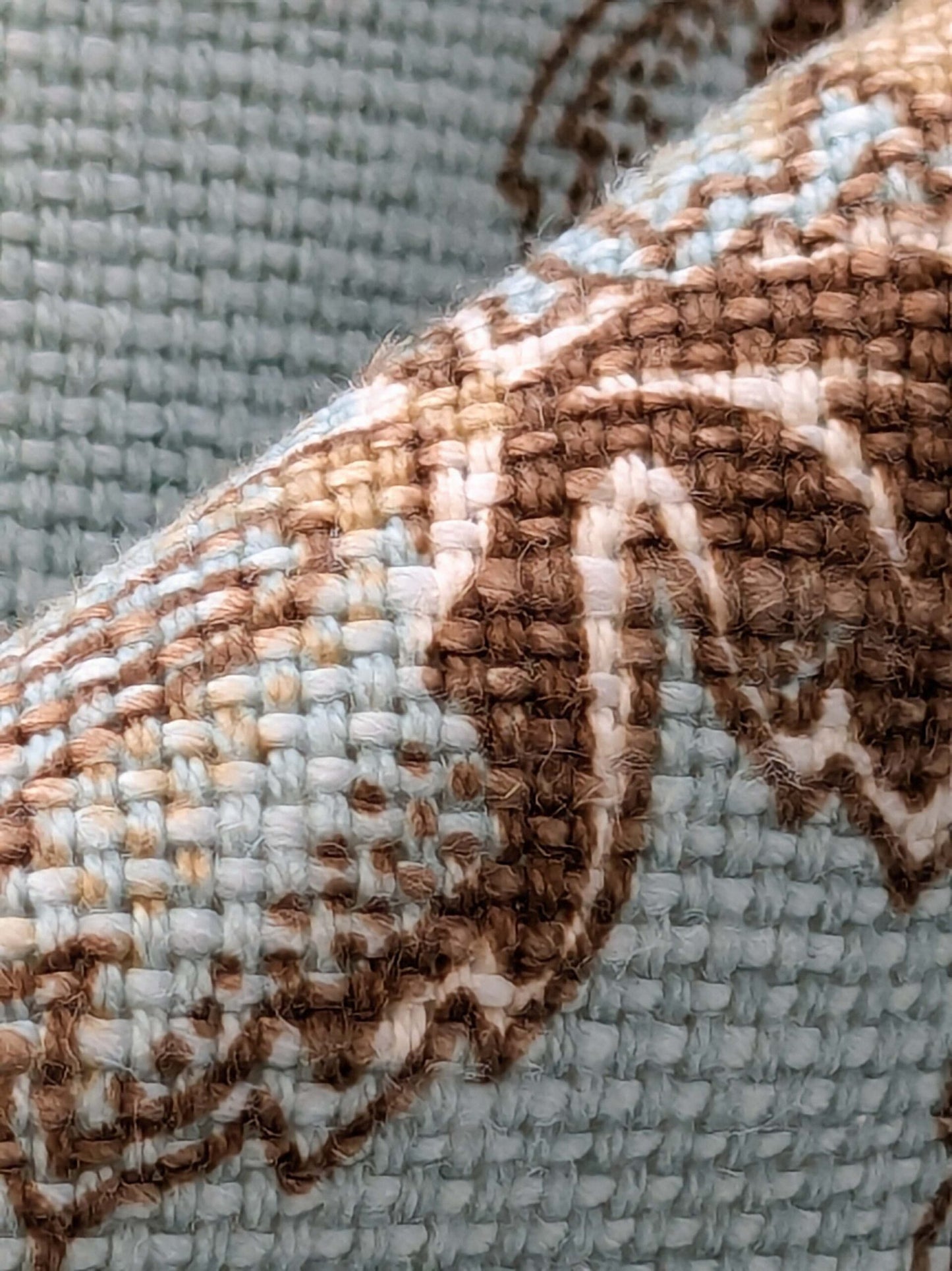 32 EV38 Thibaut Sweet Grass Brown and Aqua Botanical foliage Tropical Gray Beige Cotton Linen 2.2y