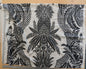 33 EV38 Scalamandre East India Bianco Nero Black White Printed Linen Damask 2.2y MSRP USD 440/Y