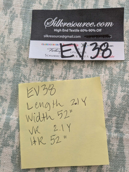 34 EV38 Scalamandre Strie Abstract Aqua White 2.1y