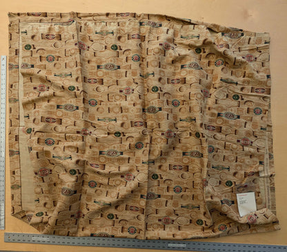 35 EV38 Scalamandre Havana Tobacco Leaf Linen Cotton Brown Hand Printed Union Cloth Graphic MSRP USD 410/y 2.4y