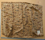 35 EV38 Scalamandre Havana Tobacco Leaf Linen Cotton Brown Hand Printed Union Cloth Graphic MSRP USD 410/y 2.4y