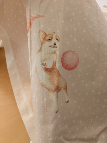 36 EV38 1.3y Christian Fischbacher Mignon Pink Multi Animals Birds Panda Fox Elephant Cotton MSRP USD 300+/y