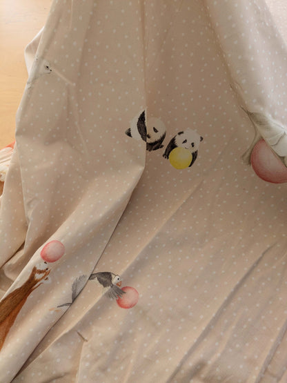 36 EV38 1.3y Christian Fischbacher Mignon Pink Multi Animals Birds Panda Fox Elephant Cotton MSRP USD 300+/y