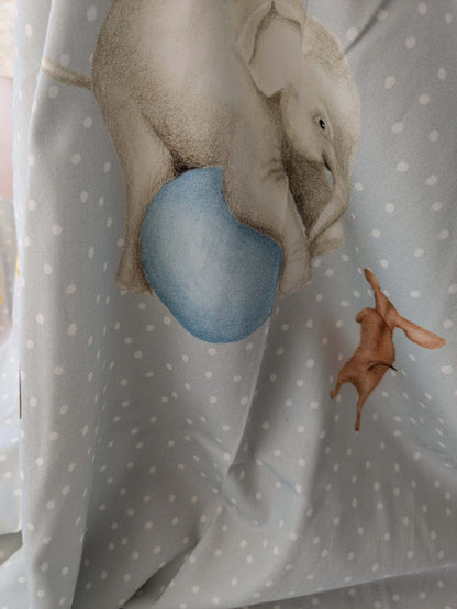 37 EV38  1.2y Scalamandre Christian Fischbacher Mignon Blue Multi Animals Birds Panda Cotton MSRP USD 300+/y