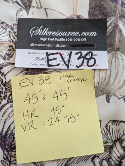 38 EV38 1.2y Fischbacher Benu Splash Citrus Berry Orange Pink Blue White Jungle Bird Floral Print Polyester MSRP USD 300+/y