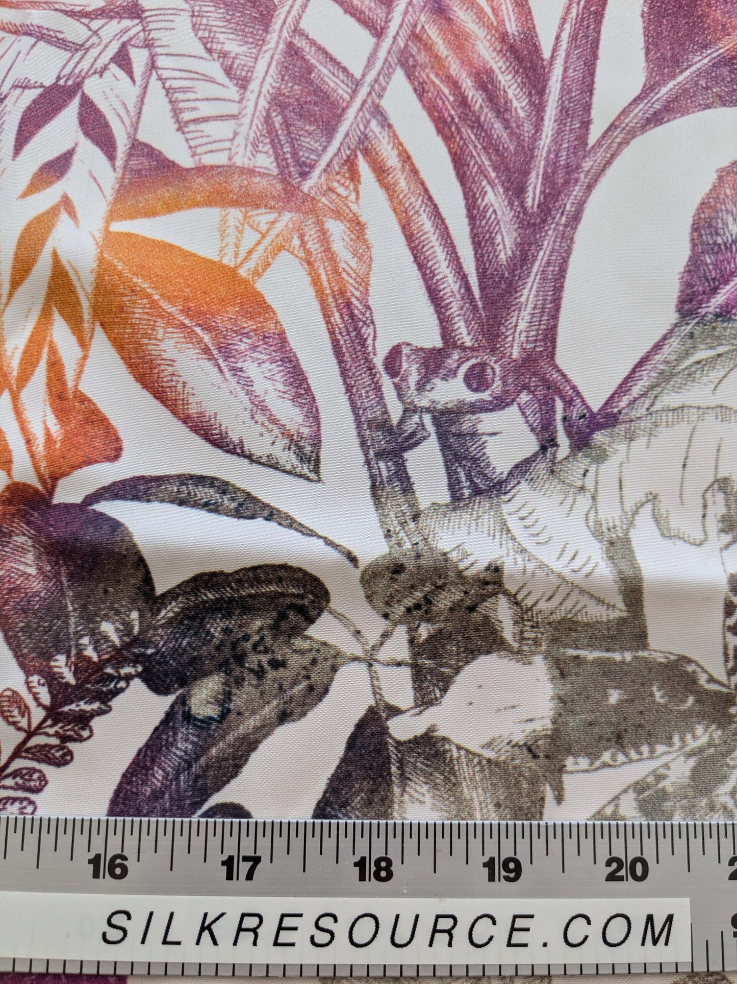 38 EV38 1.2y Fischbacher Benu Splash Citrus Berry Orange Pink Blue White Jungle Bird Floral Print Polyester MSRP USD 300+/y