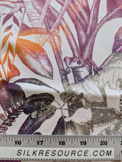 38 EV38 1.2y Fischbacher Benu Splash Citrus Berry Orange Pink Blue White Jungle Bird Floral Print Polyester MSRP USD 300+/y