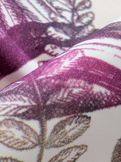 38 EV38 1.2y Fischbacher Benu Splash Citrus Berry Orange Pink Blue White Jungle Bird Floral Print Polyester MSRP USD 300+/y