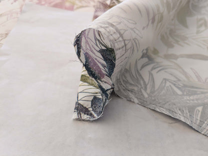 39 EV38 1.2y Christian Fischbacher Benu Splash Midnight Plum Jungle Bird Berry Purple Blue White Bird Floral Print Polyester MSRP USD 300+/y