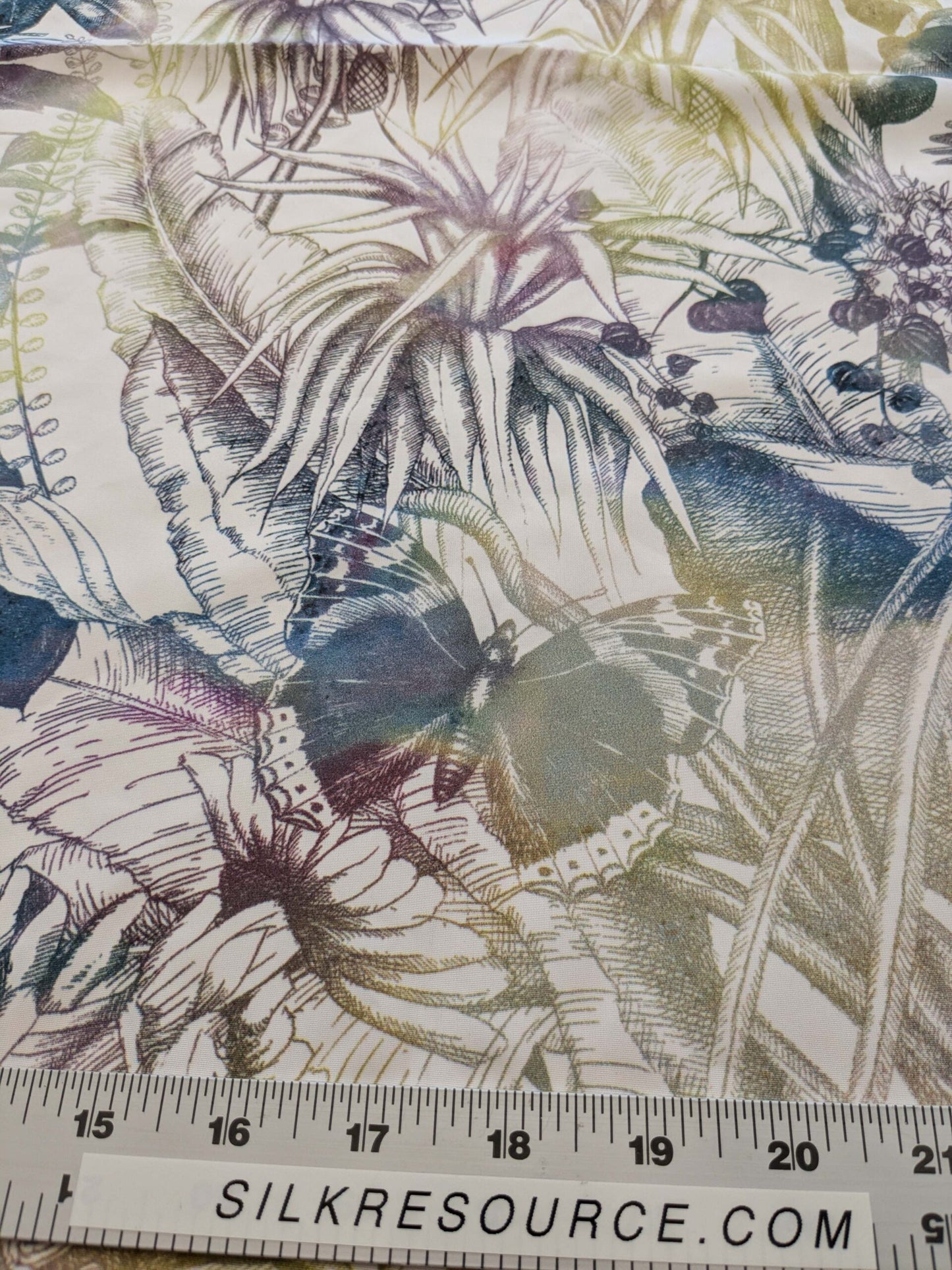 39 EV38 1.2y Christian Fischbacher Benu Splash Midnight Plum Jungle Bird Berry Purple Blue White Bird Floral Print Polyester MSRP USD 300+/y