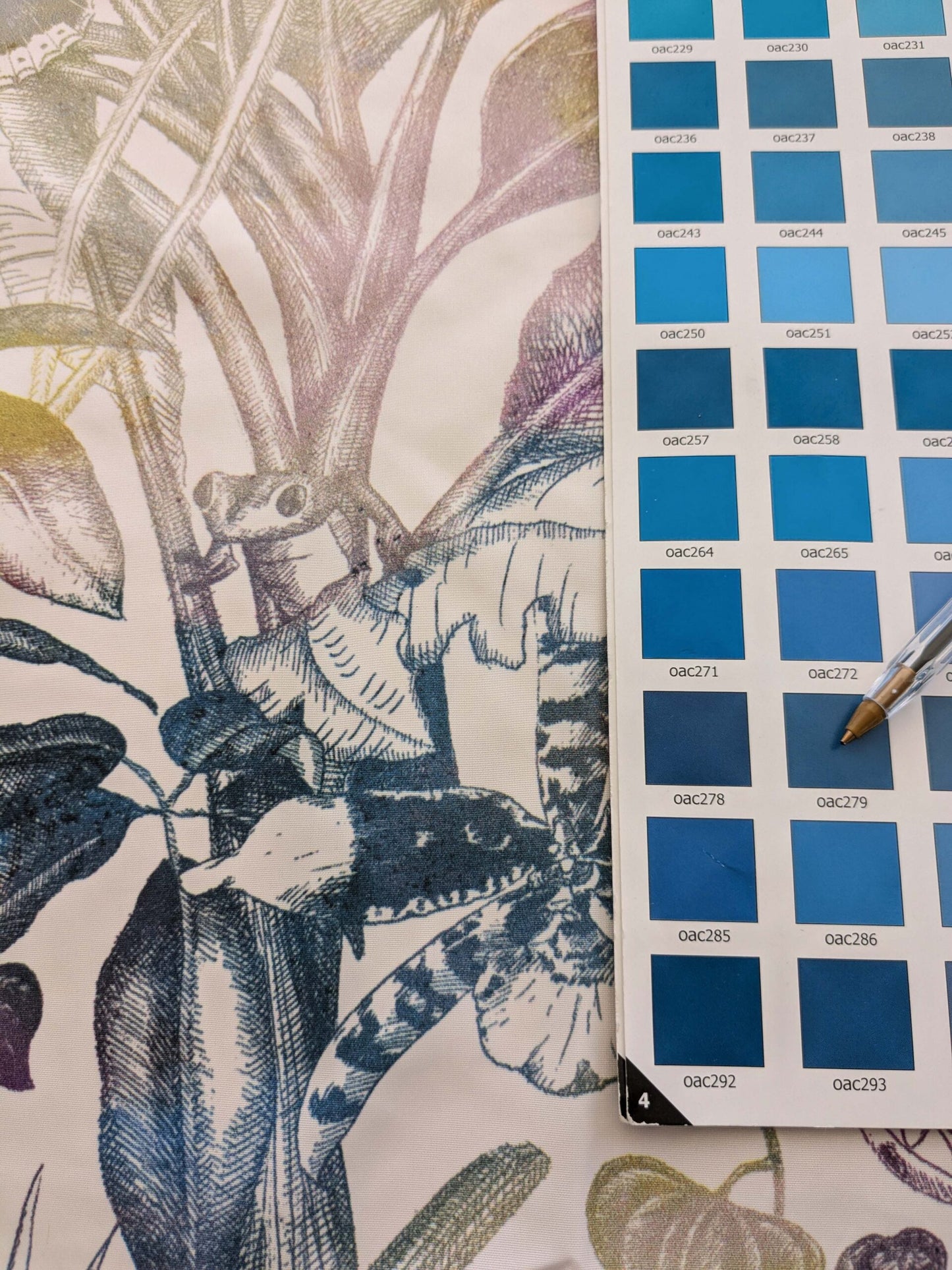 39 EV38 1.2y Christian Fischbacher Benu Splash Midnight Plum Jungle Bird Berry Purple Blue White Bird Floral Print Polyester MSRP USD 300+/y