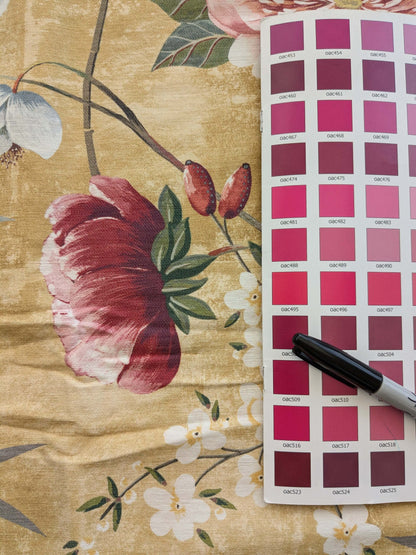 40 EV38 Scalamandre Lelievre  Printemps De Chine Yellow Gold Floral Tree Foliage Botanical 1.2y