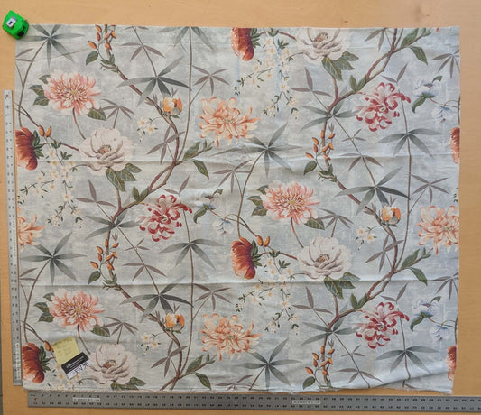 41 EV38 Scalamandre Lelievre  Printemps De Chine Blue Floral Tree Foliage Botanical 1.2y