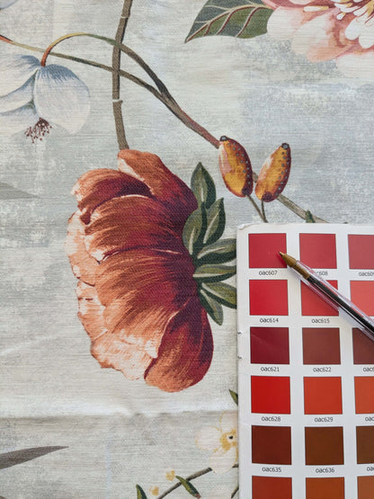 41 EV38 Scalamandre Lelievre  Printemps De Chine Blue Floral Tree Foliage Botanical 1.2y