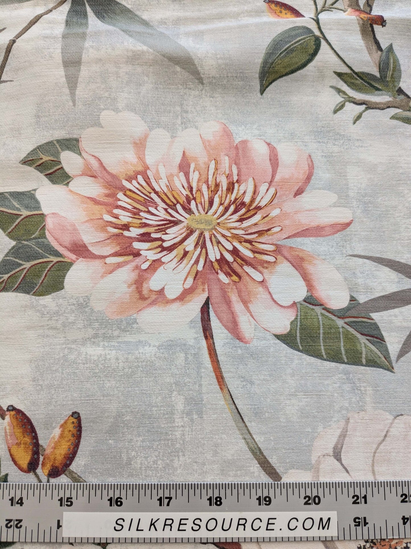 41 EV38 Scalamandre Lelievre  Printemps De Chine Blue Floral Tree Foliage Botanical 1.2y