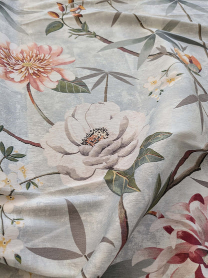 41 EV38 Scalamandre Lelievre  Printemps De Chine Blue Floral Tree Foliage Botanical 1.2y