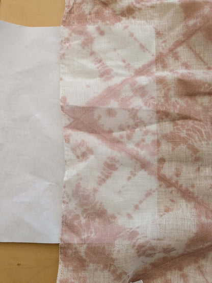 42 EV38 Scalamandre Alhambra Itajime Rosewood Linen Brown White Sheer Diamond 29"x54.5 wide