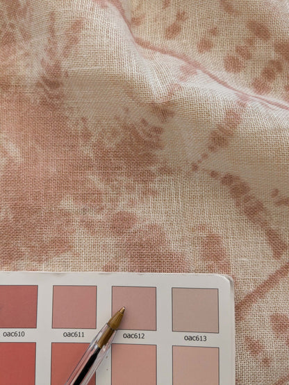 42 EV38 Scalamandre Alhambra Itajime Rosewood Linen Brown White Sheer Diamond 29"x54.5 wide