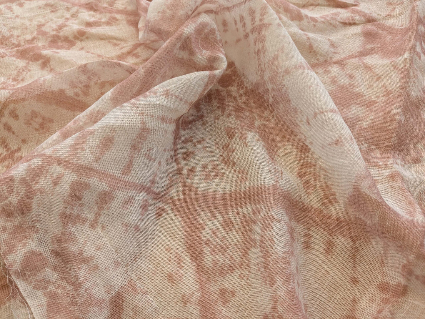 42 EV38 Scalamandre Alhambra Itajime Rosewood Linen Brown White Sheer Diamond 29"x54.5 wide