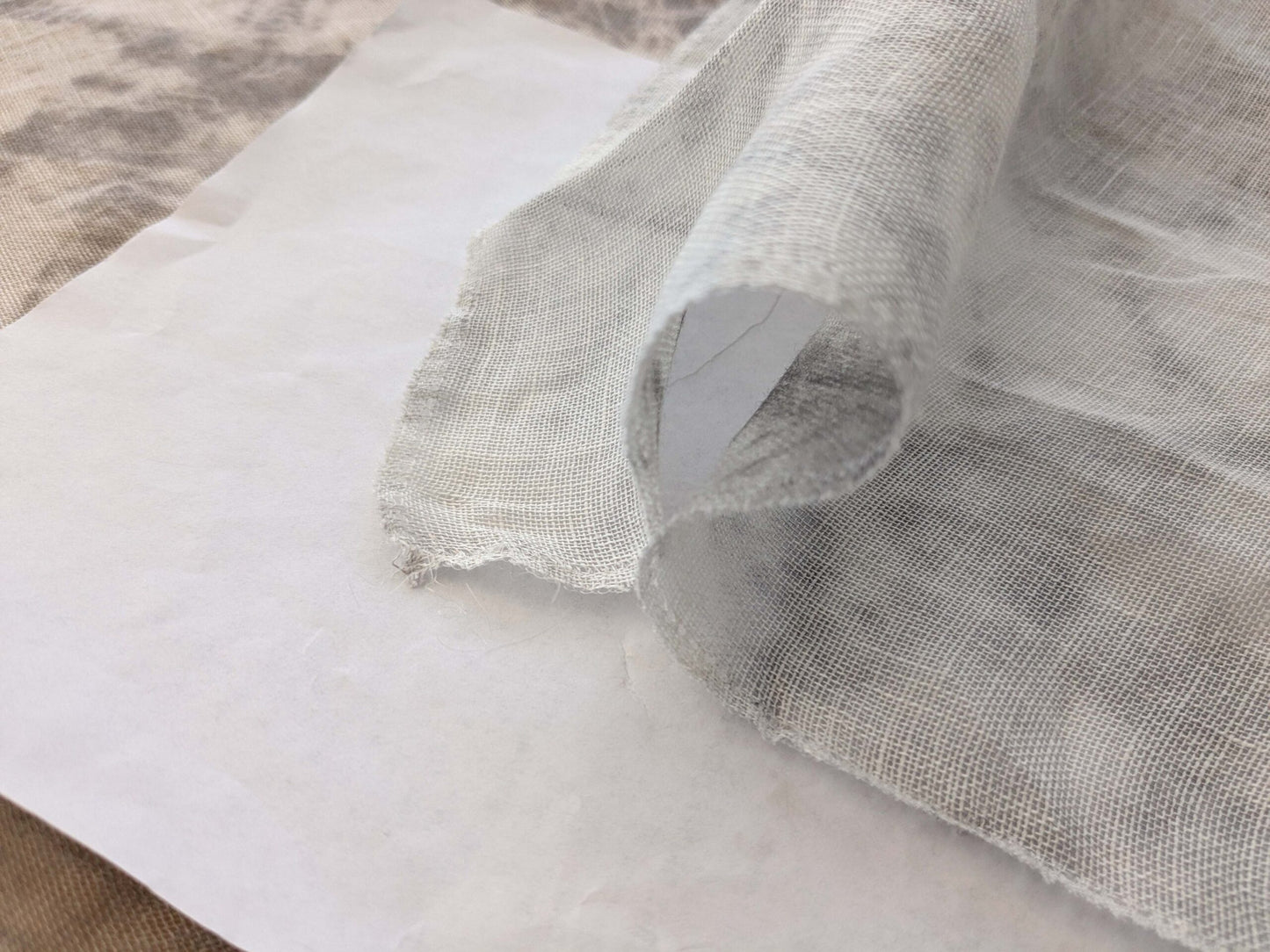 43 EV38 Scalamandre Alhambra Itajime Asphalt Linen Gray White Sheer Diamond 1.3y x 54"wide