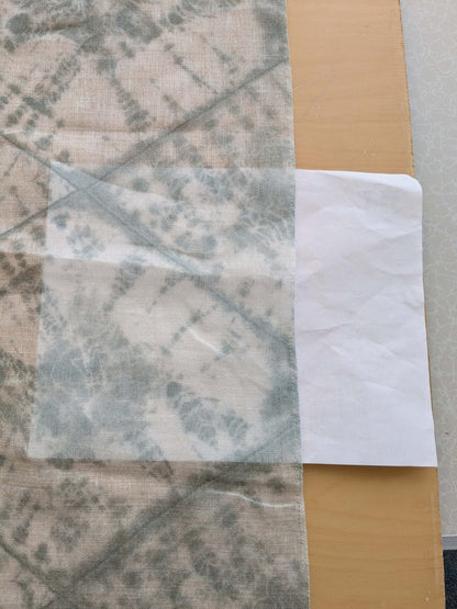 44 EV38 Scalamandre Alhambra Itajime Mint Linen Blue White Sheer Diamond 1.2y x 54"wide